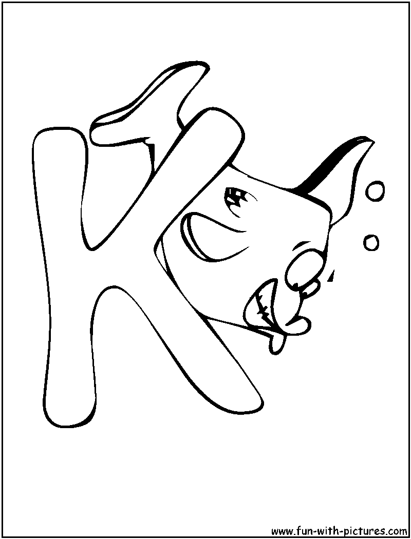Fish K Coloring Page 