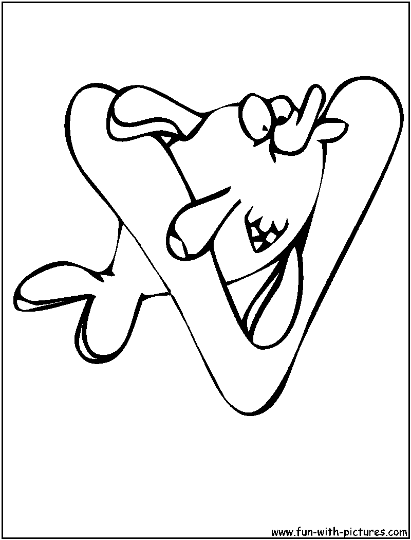 Fish V Coloring Page 