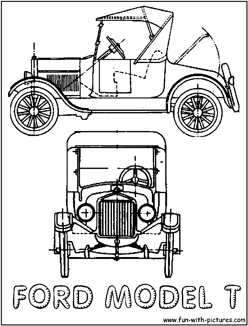 Ford Model T Coloring Page 
