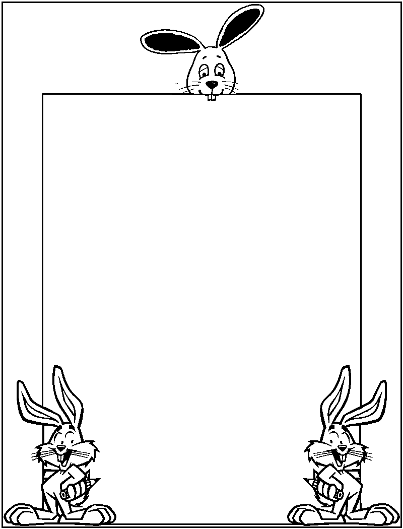 Funnybunnies Border Coloring Page 