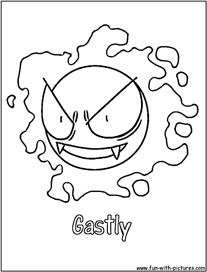 Gastly Coloring Page 