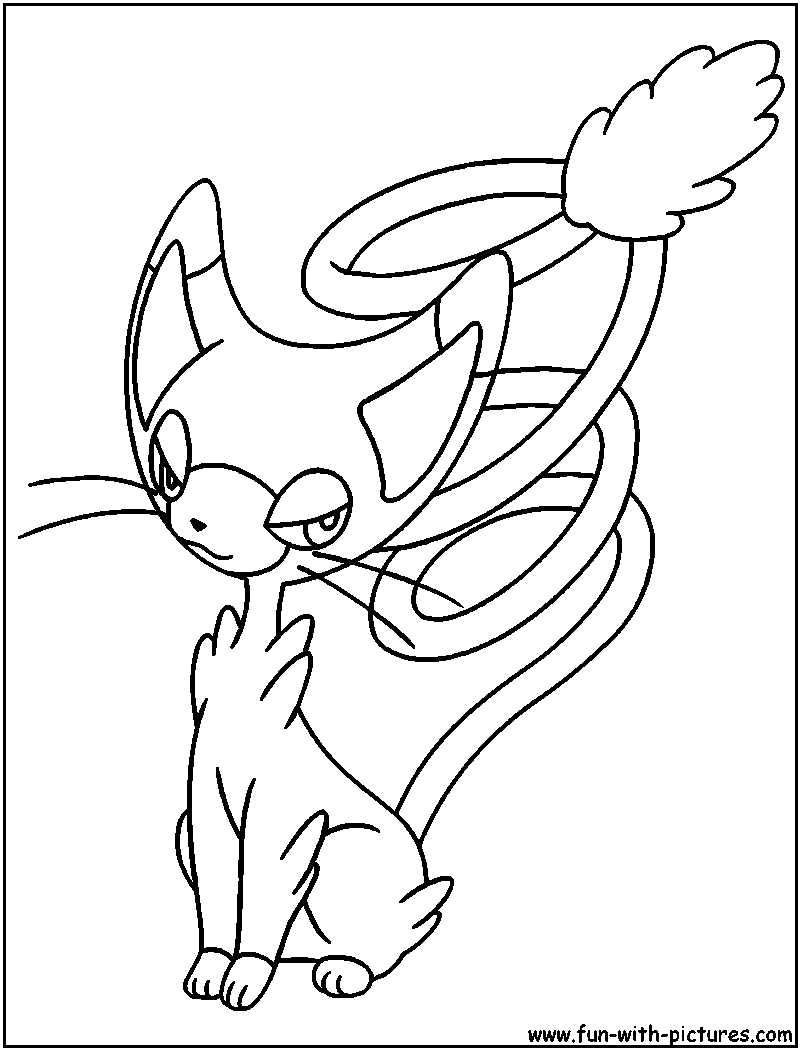 Glameow Coloring Page 