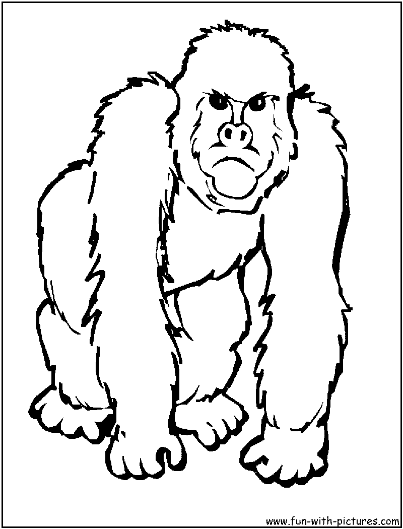 Gorilla Coloring Page 