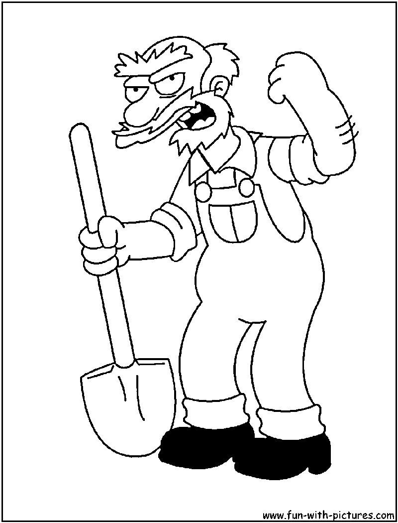 Groundskeeper Willie Coloring Page 