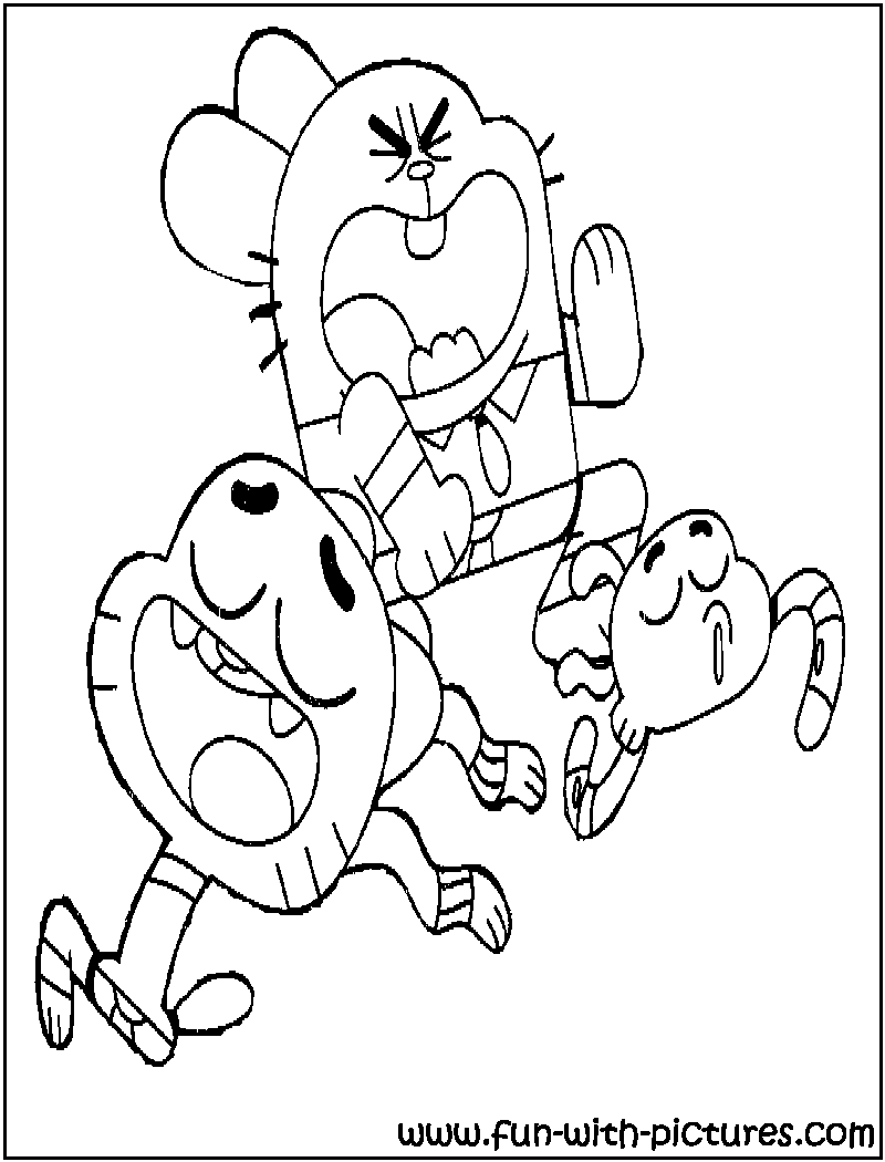 Gumball Dad Anais Coloring Page 