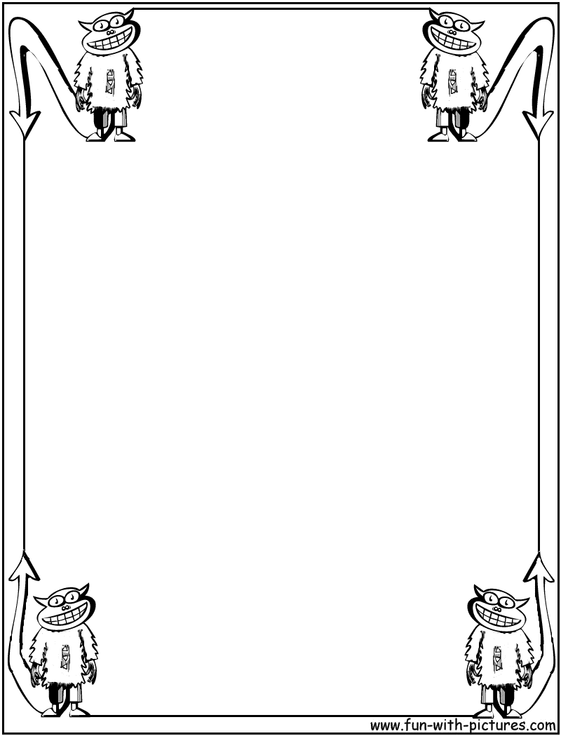 Halloweendevilborder Coloring Page 