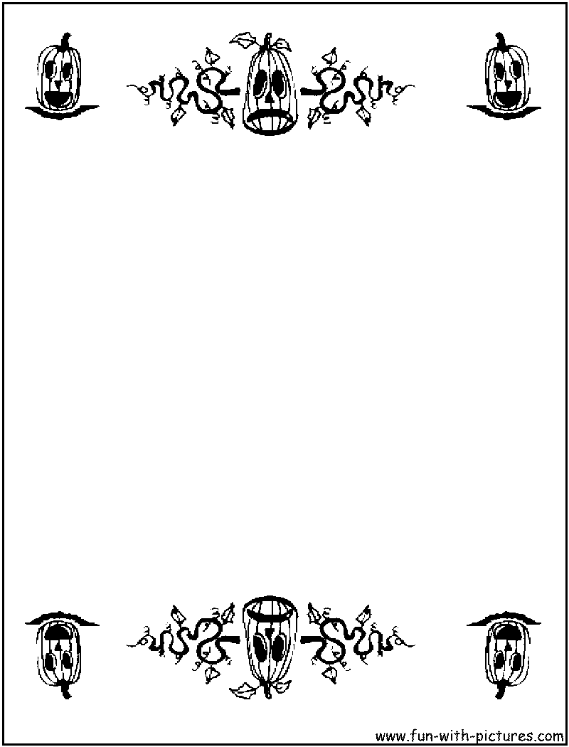 Halloweenpumpkin Borders Coloring Page 