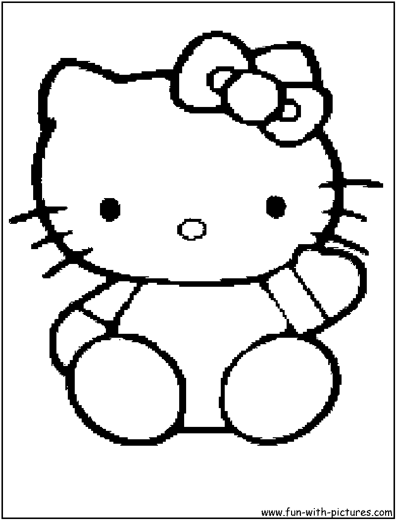 hello kitty bow coloring page