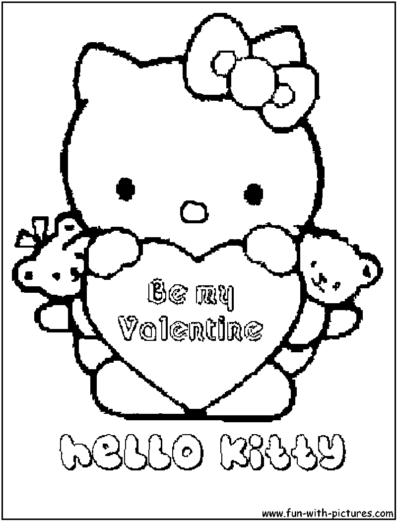 hello kitty bow coloring page