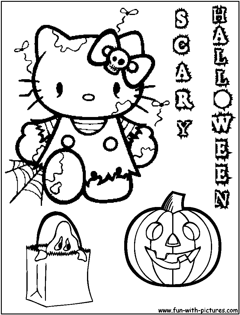 hello kitty bow coloring page