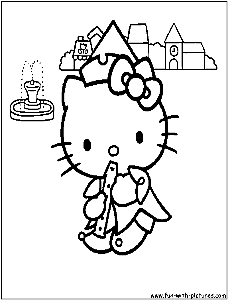 Hellokitty Piedpiper Coloring Page 