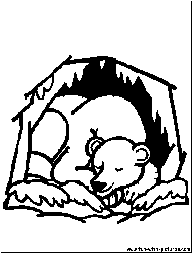 Pre K Bears Hibernating Coloring Pages