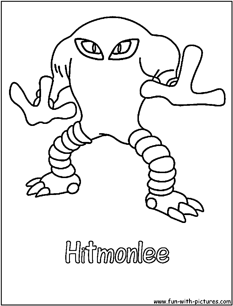 Hitmonlee Coloring Page 