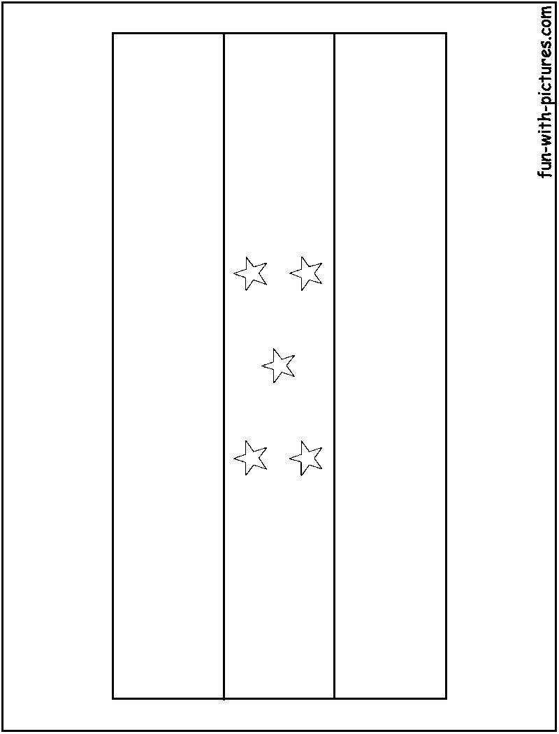 Honduras Flag  Coloring Page