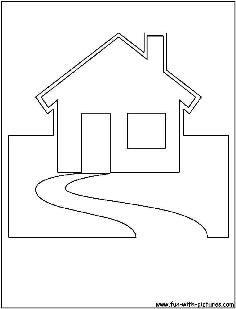 House Cutout Coloring Page 