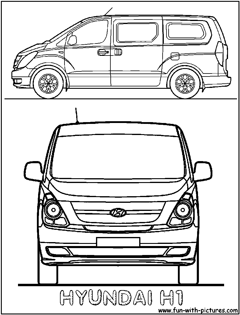 Hyundai H1 Coloring Page 
