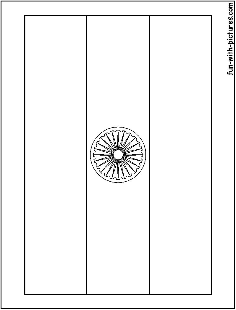 India Flag  Coloring Page