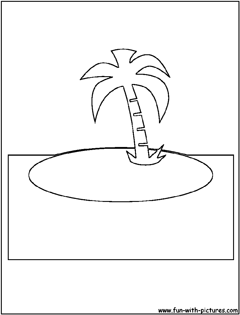 Island Cutout Coloring Page 