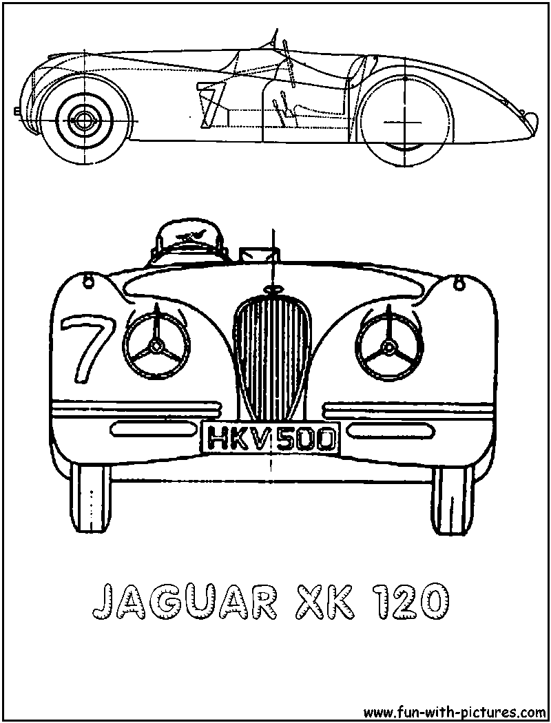 Jaguar Xk 120 Coloring Page 