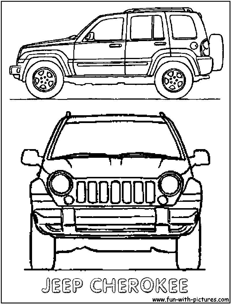Jeep Cherokee Coloring Page 