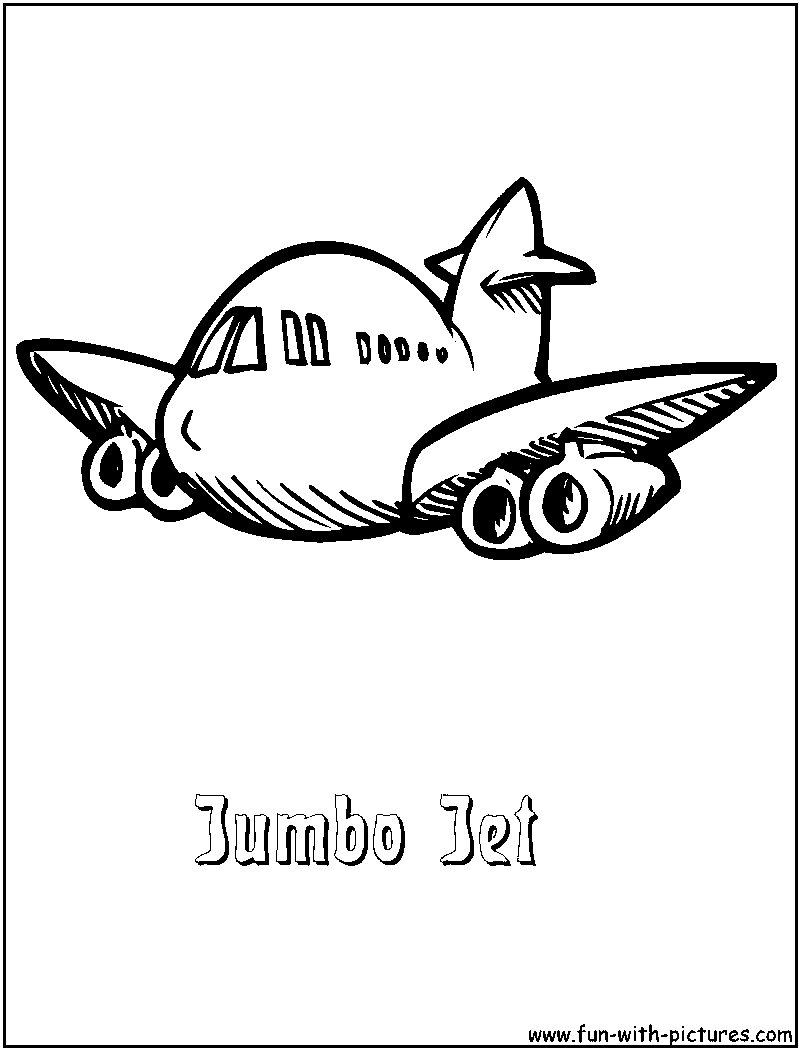 Jumbo Jet Coloring Page 