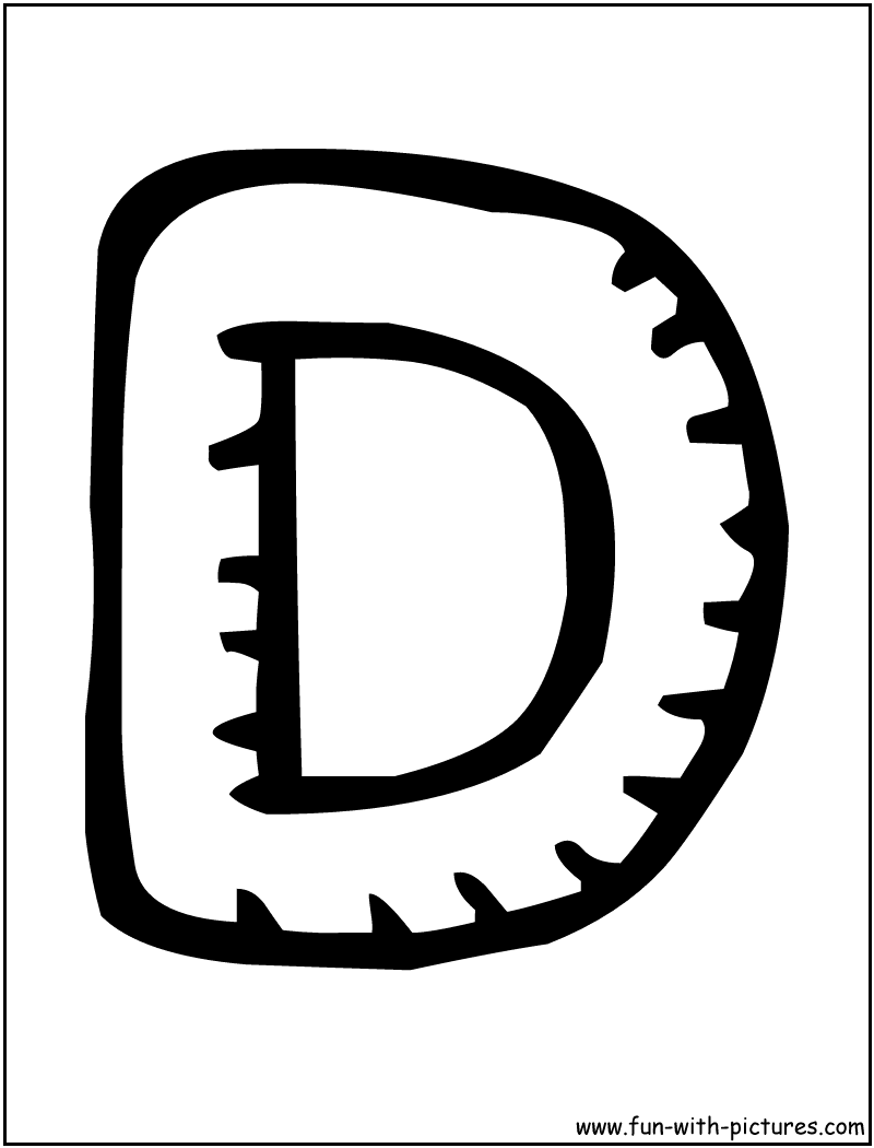 Letters D Coloring Page 