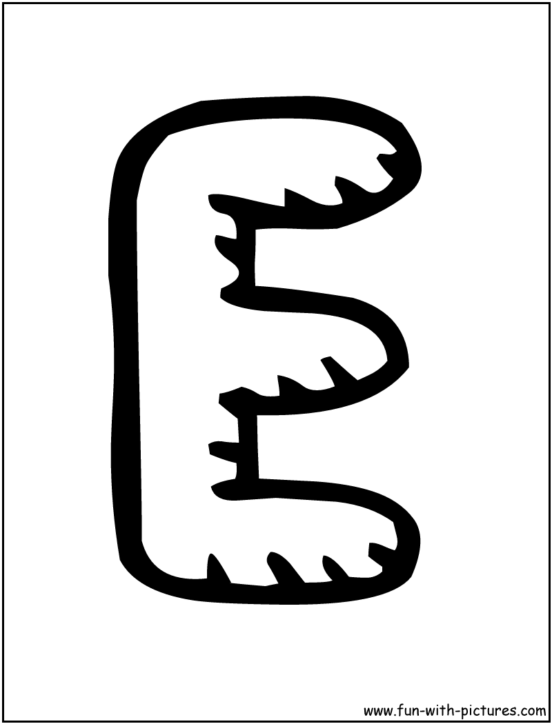 Letters E Coloring Page 