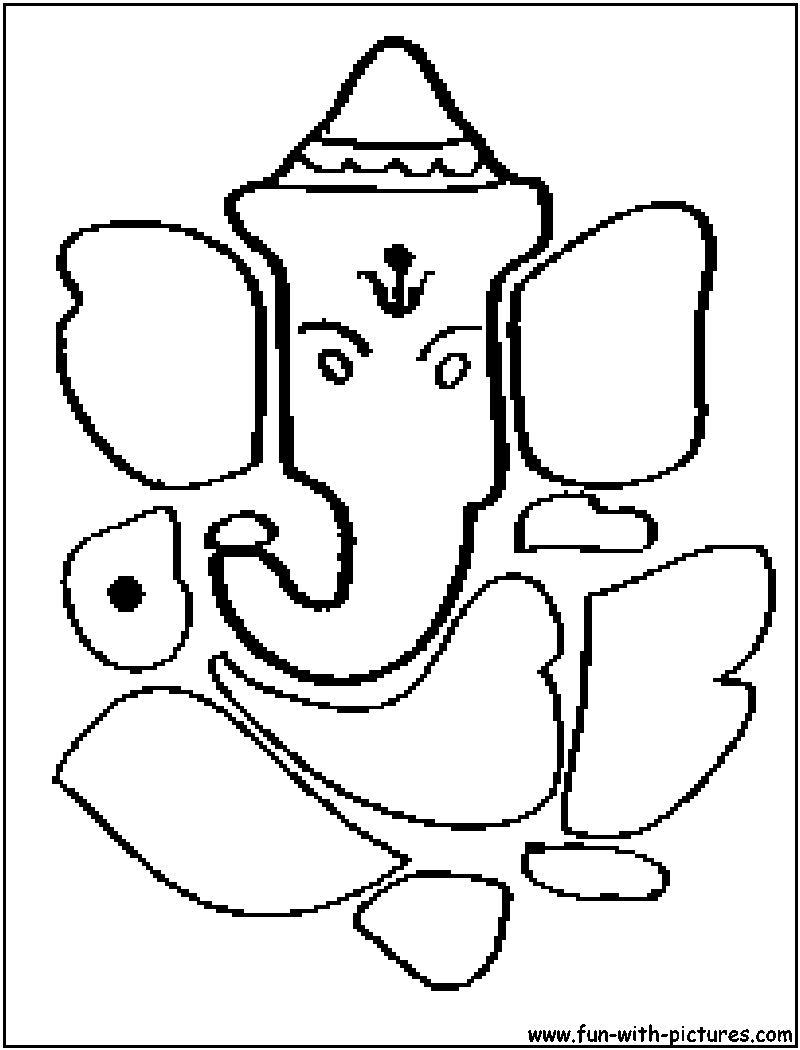 Lordganesha Cutout Coloring Page 