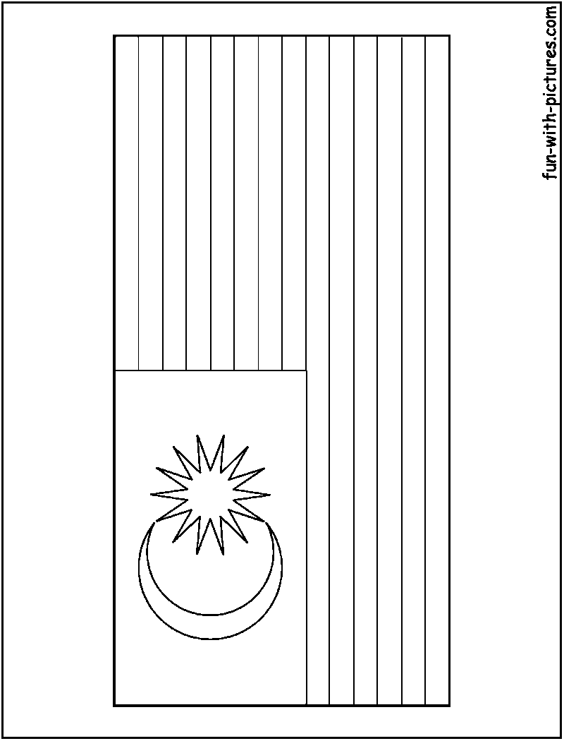 Malaysia Flag  Coloring Page