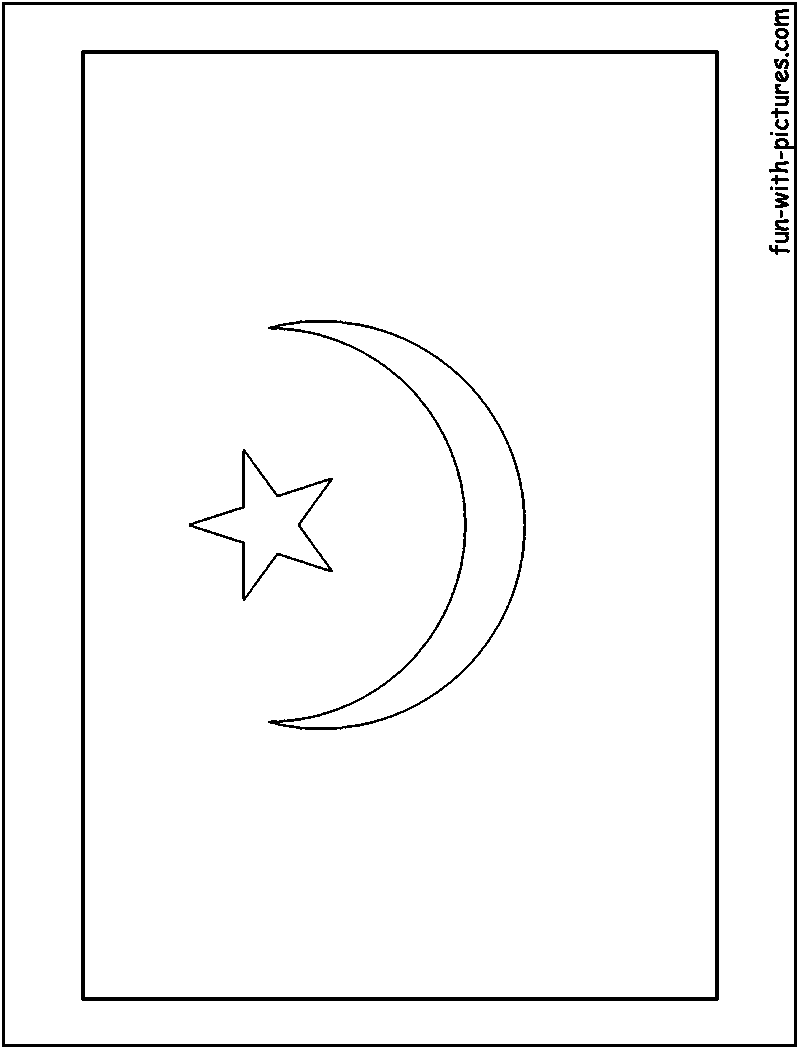 Mauritania Flag  Coloring Page