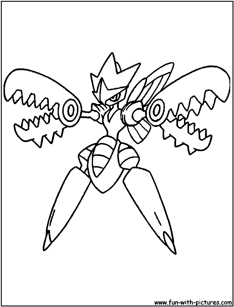 Mega Scizor Coloring Page 