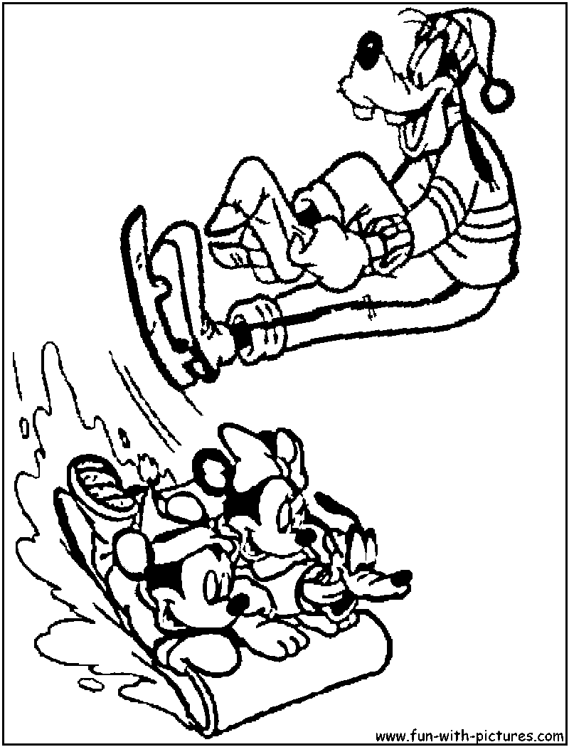 Mickey Gang Christmas Coloring Page 