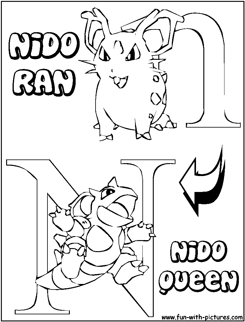 N Nidoran Nidoqueen Coloring Page