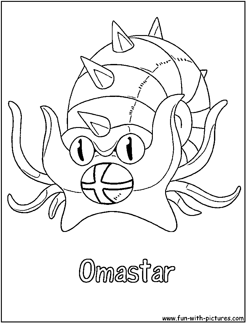 Omastar Coloring Page 