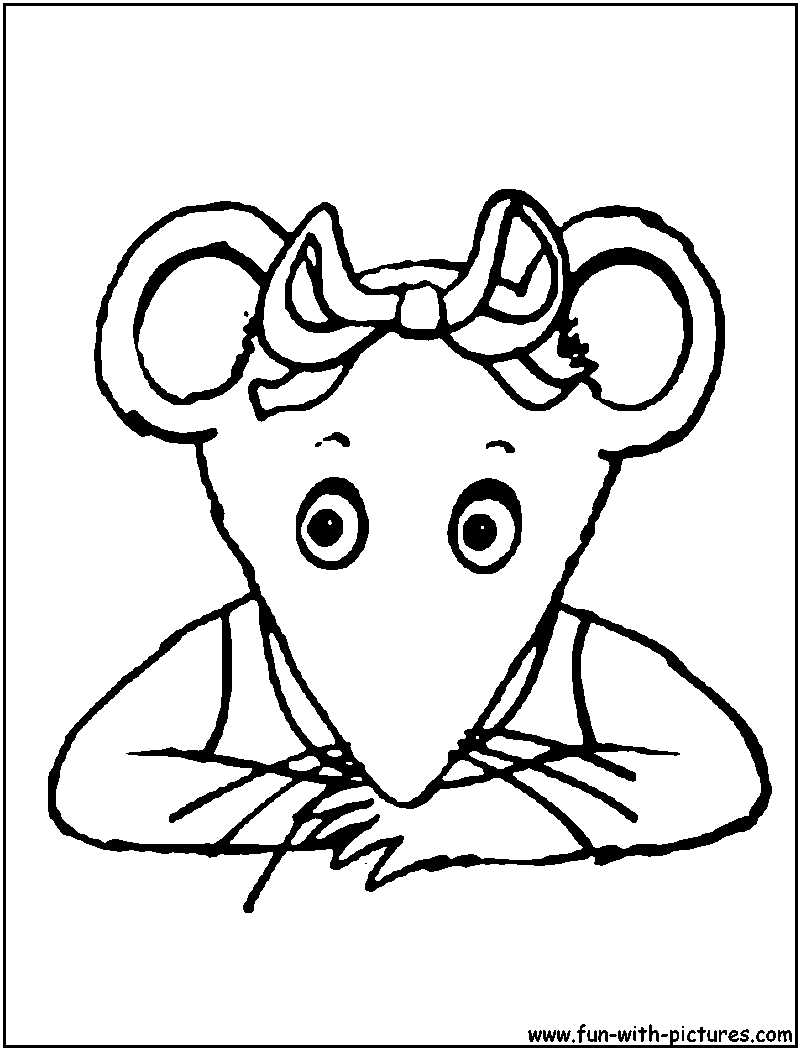 Pensive Angelina Ballerina Coloring Page 