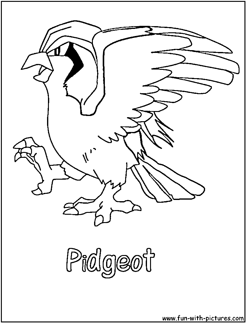 Pidgeot Coloring Page 