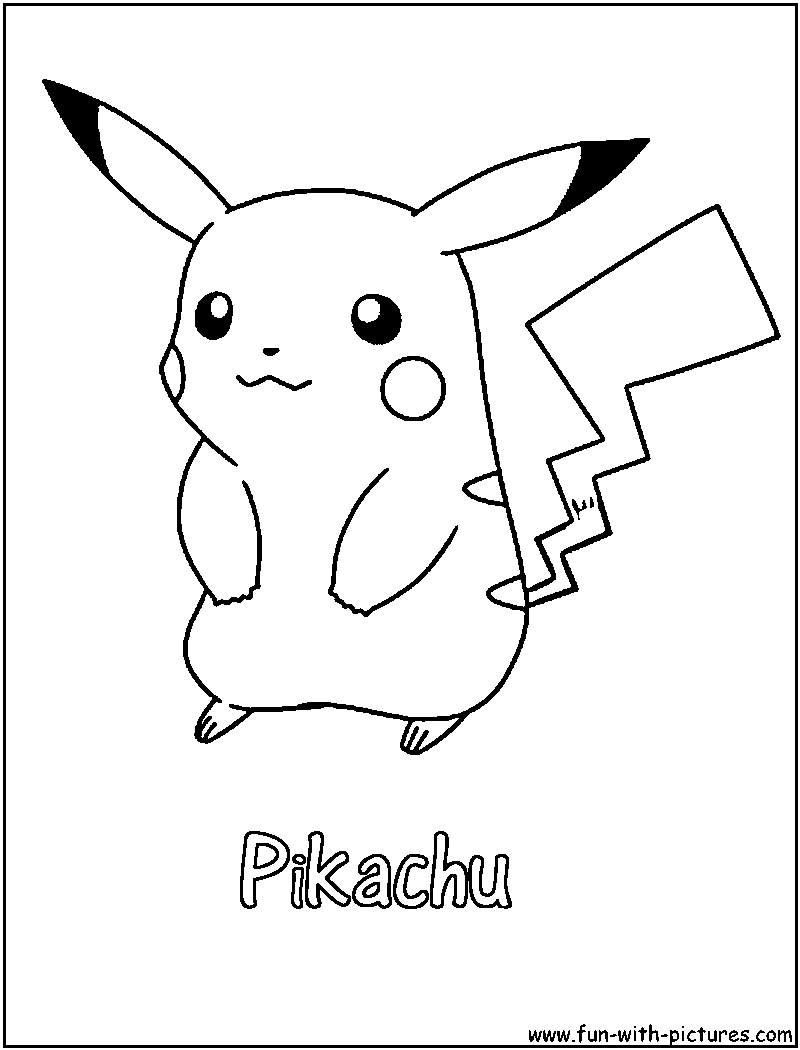 Pikachu Coloring Page 
