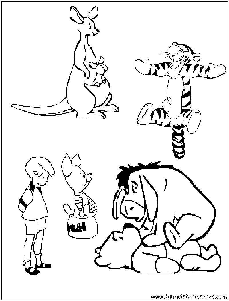 Pooh Gang Coloring Page 