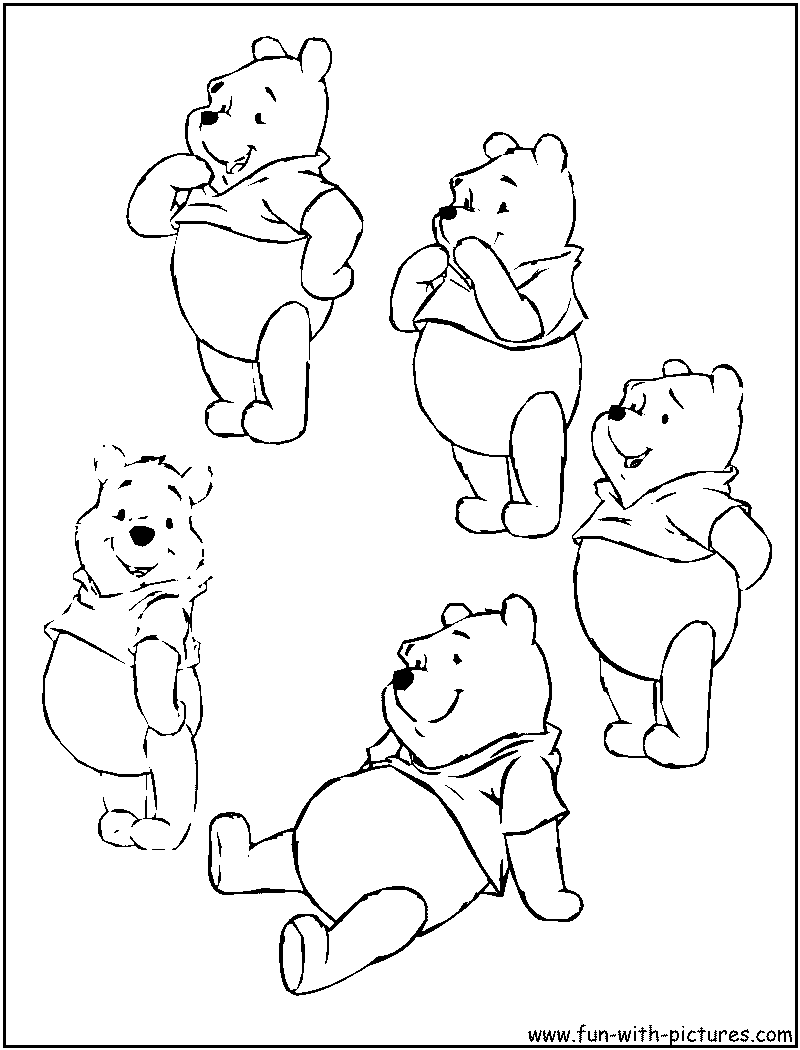 Pooh Moods Coloring Page 