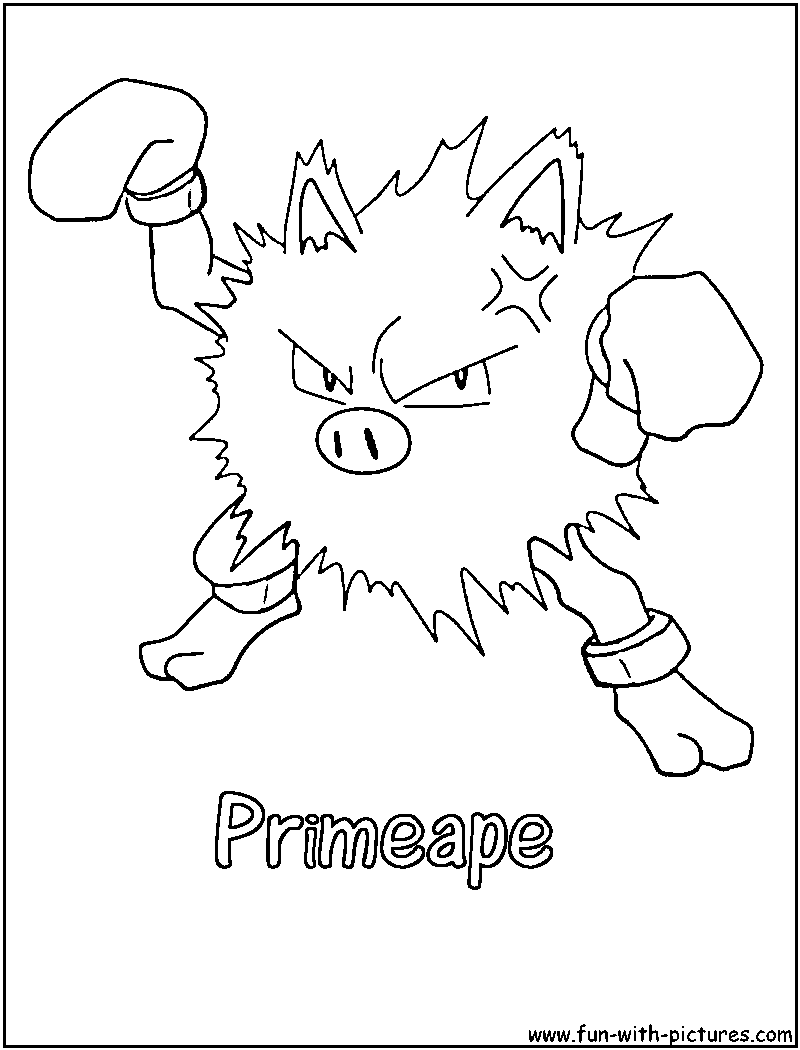 Primeape Coloring Page 