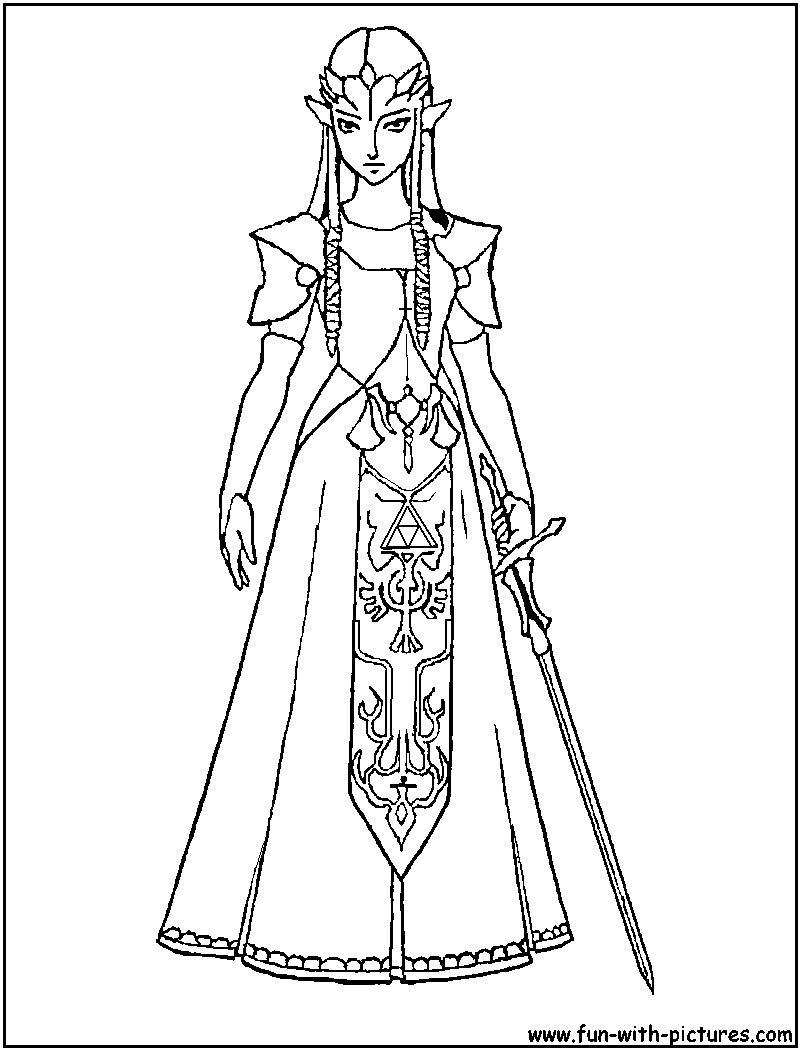 Princess Zelda Coloring Page 