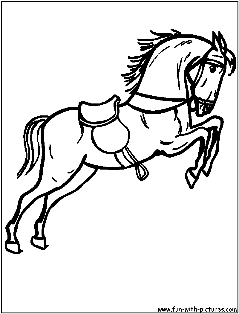 Race Horse Coloring Page 