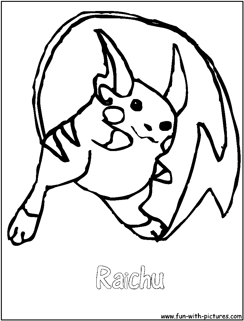 Raichu Coloring Page 