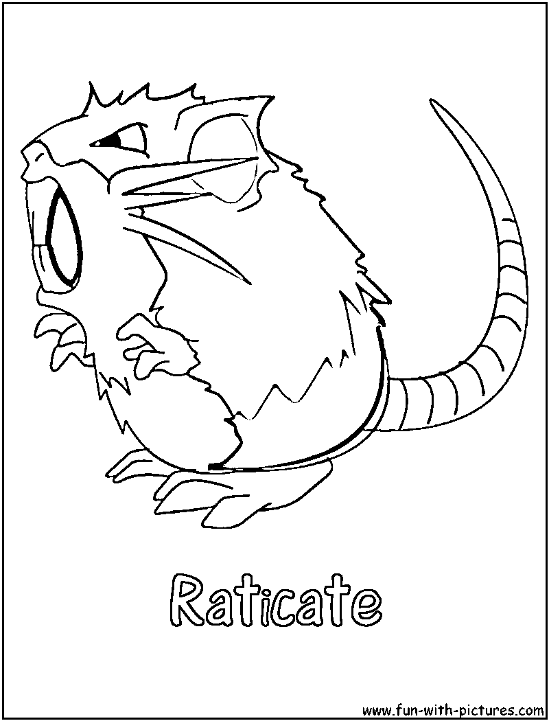 Raticate Coloring Page