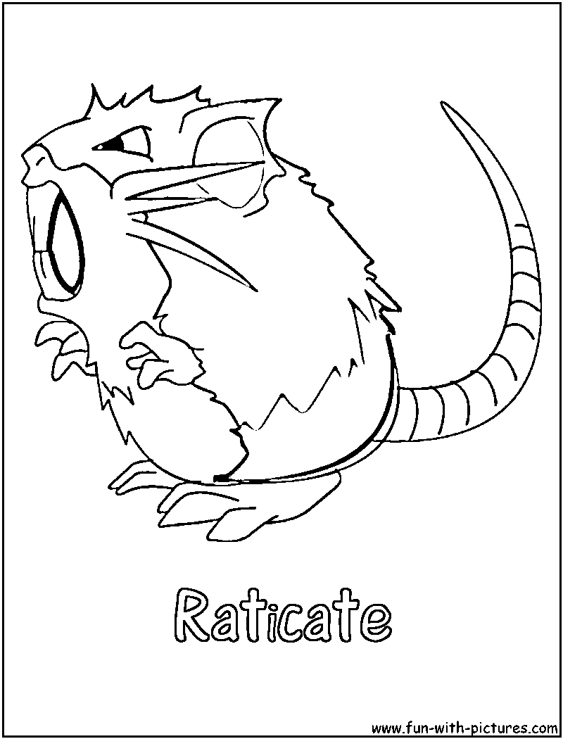 Raticate Coloring Page 