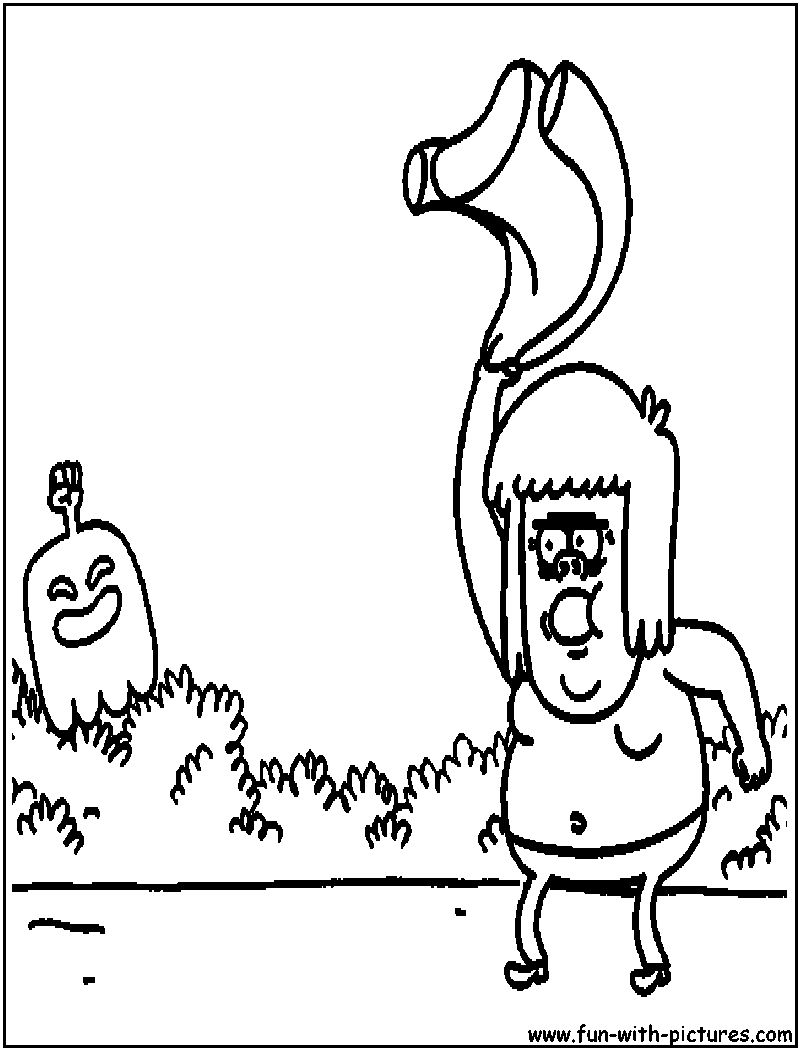 Regular Show Muscleman Highfiveghost Coloring Page 