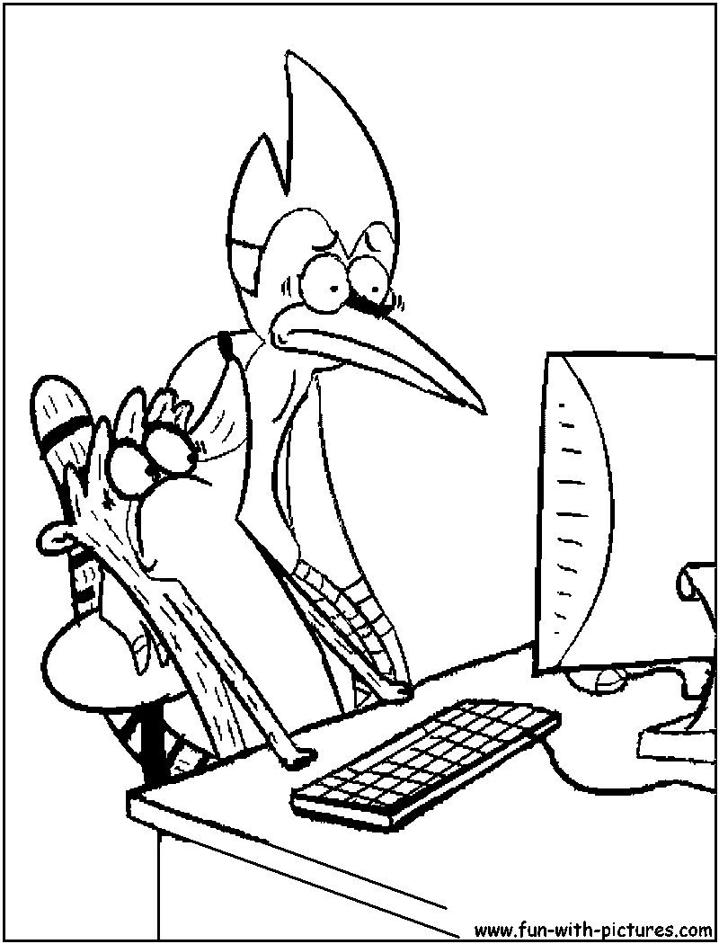 Regular Show Coloring Pages Rigby