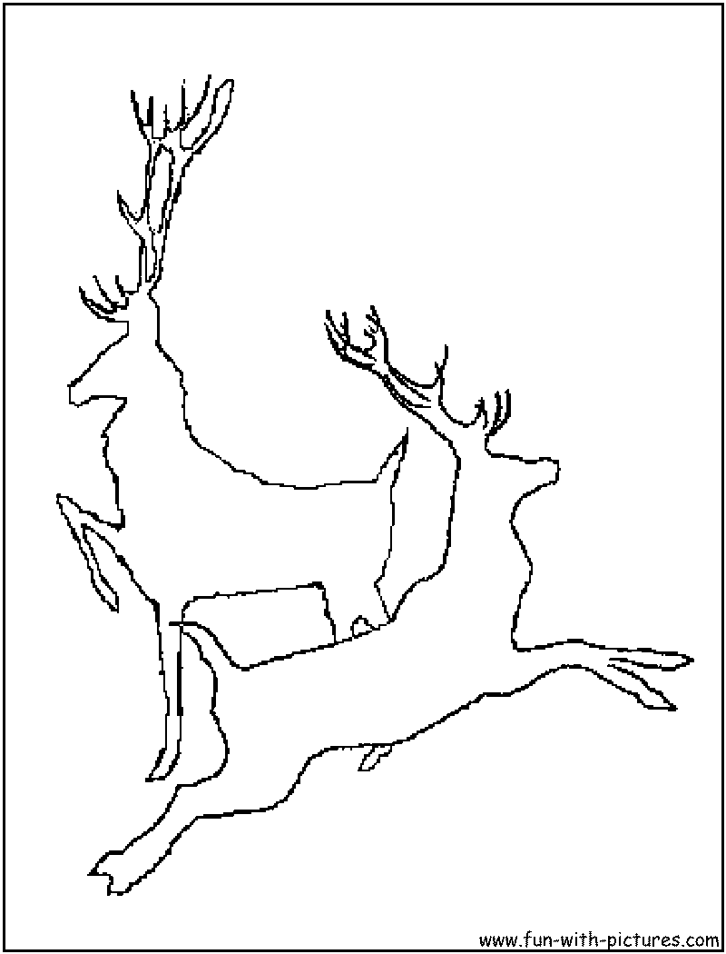 Reindeer Leap Coloring Page 