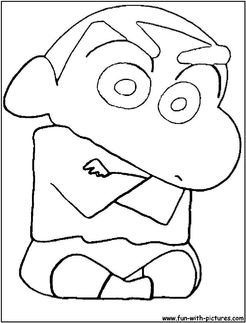 Shinchan Cartoon Coloring Page 