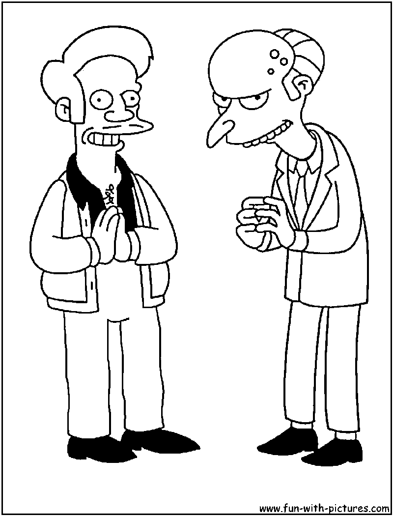 Mr. Burns Simpsons Coloring Page Coloring Pages